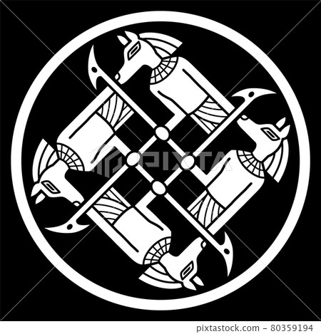 Family crest-style icon Anubis God Japanese coat of arms 80359194