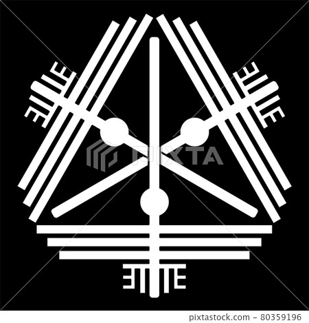 家族徽章樣式圖標納斯卡地畫日本國徽 家族徽章樣式圖標納斯卡地畫日本國徽 80359196