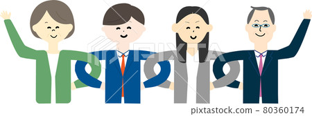 Image illustration of office workers of all ages 80360174