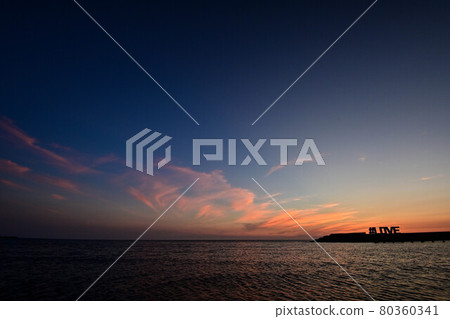 LOVE and evening view of Matto Seaside Park 80360341