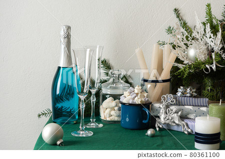 Festively decorated Christmas or New Year's table 80361100
