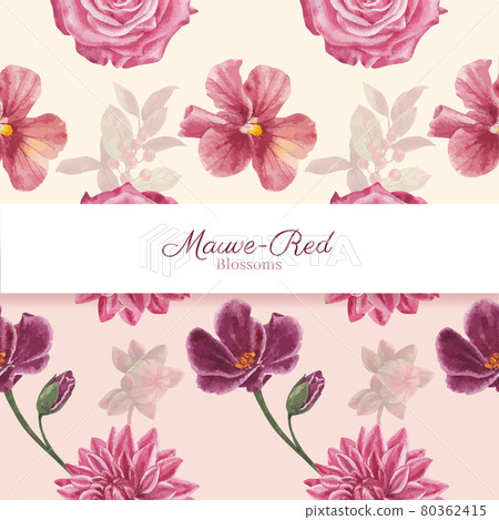 Pattern seamless with muave red floral concept,waterolor style 80362415