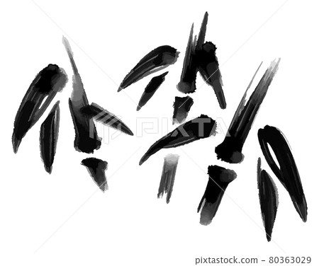 Ink painting style bamboo / Japanese style black and white illustration material Ink painting style bamboo / Japanese style black and white illustration material 80363029