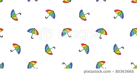 umbrella seamless pattern rainbow LGBT pride raining isolated cartoon tile wallpaper repeat background doodle illustration design 80363668