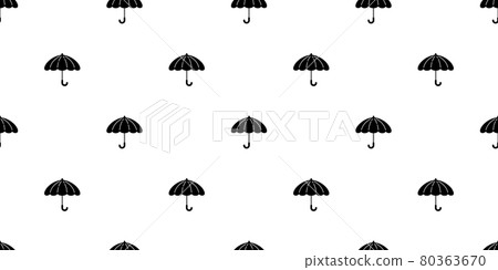 umbrella seamless pattern rain isolated doodle cartoon tile wallpaper repeat background illustration black design 80363670