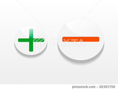 Illustration with plus and minus panels lined up no.02 80365700