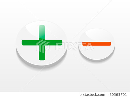 Illustration with plus and minus panels lined up no.03 80365701