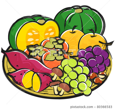 Autumn taste illustration Japanese style 80366583
