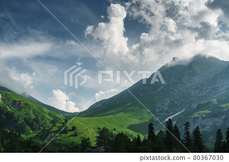 Mountain peaks in the western part of the Main Caucasian Ridge. 80367030