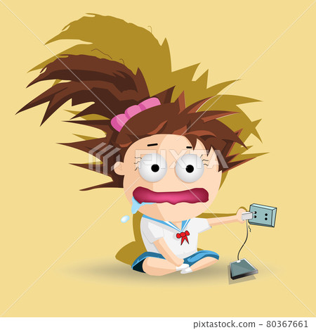 Student girl was electric shock Student girl was electric shock 80367661