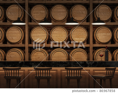 Counter to sit and drink wine 3d render Counter to sit and drink wine 3d render 80367858