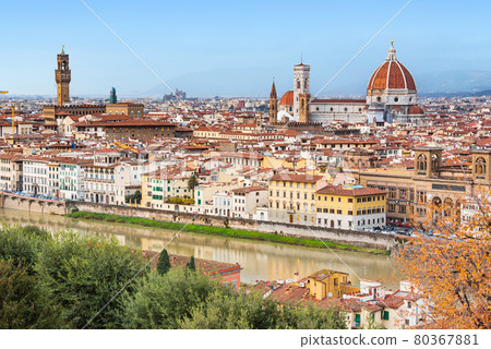 Florence Duomo and Palazzo Vecchio, Italy 80367881