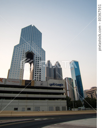 Dubai cityscape, a group of modern skyscrapers 80367931