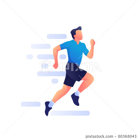 Running man Cartoon character jogging Running man Cartoon character jogging 80368043