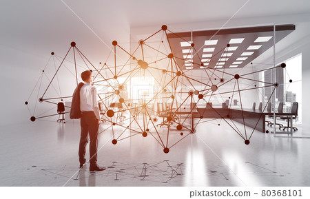 Networking and social communication concept as effective point for modern business Networking and social communication concept as effective point for modern business 80368101