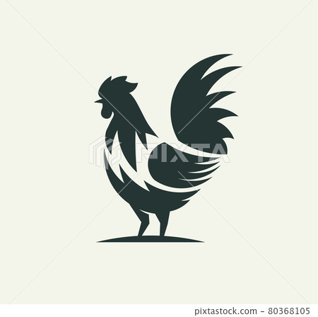 simple rooster or cock silhouette logo 80368105