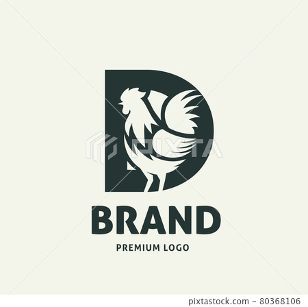 rooster with letter d logo vector 80368106