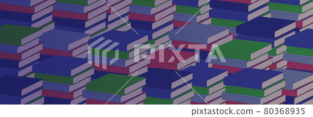 Background illustration of stacked books_Tsundoku_3: 1 Background illustration of stacked books_Tsundoku_3: 1 80368935