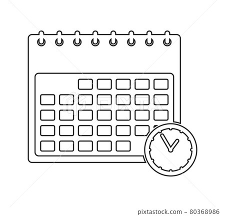 Calendar line Icon. Vector EPS. - Stock Illustration [80368986] - PIXTA