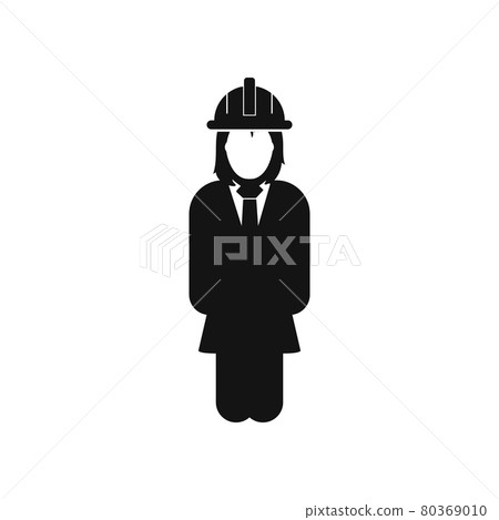 Female Engineer Icon. Flat style vector ESP. - Stock Illustration ...