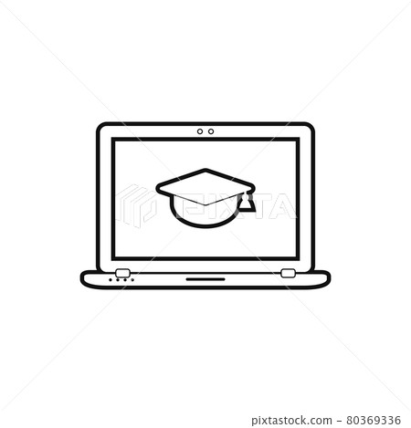 E- Learning line icon. Flat style vector. - Stock Illustration ...