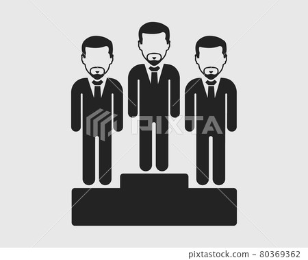 Winner Icon. Male symbol on podium. Flat style vector EPS. Winner Icon. Male symbol on podium. Flat style vector EPS. 80369362