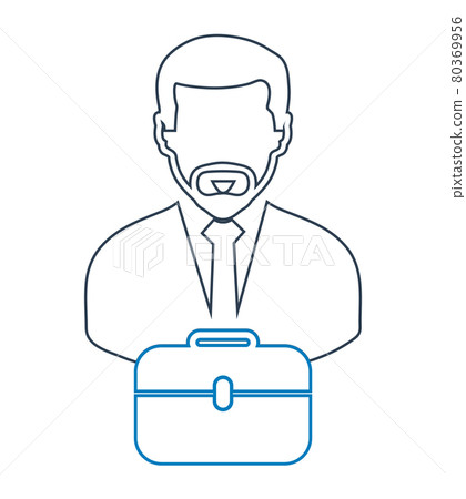 Businessman line Icon with briefcase symbol.... - Stock Illustration ...