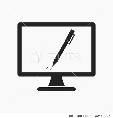 Digital signature icon. Flat style vector EPS. Digital signature icon. Flat style vector EPS. 80369997