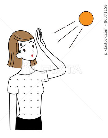 Ultraviolet rays female heat stroke 80371159