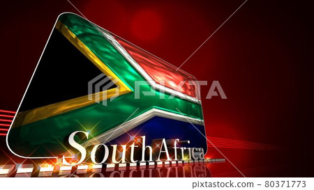 South Africa flag and text on the floor 3-3-1 80371773