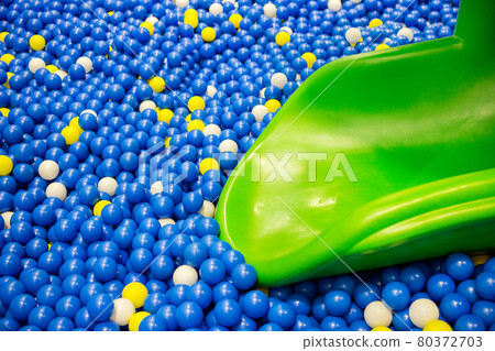 Color plastic ball in children's amusement park. Color plastic ball in children's amusement park. 80372703