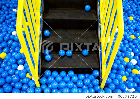 Color plastic ball in children's amusement park. Color plastic ball in children's amusement park. 80372729