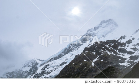 Winterstorm on peaks of Aoraki Mt Cook,Shot in Aoraki Mt Cook National Park in South Island of New Zealand 80373316
