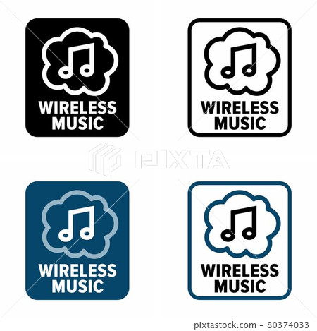 Wireless Music vector information sign 80374033