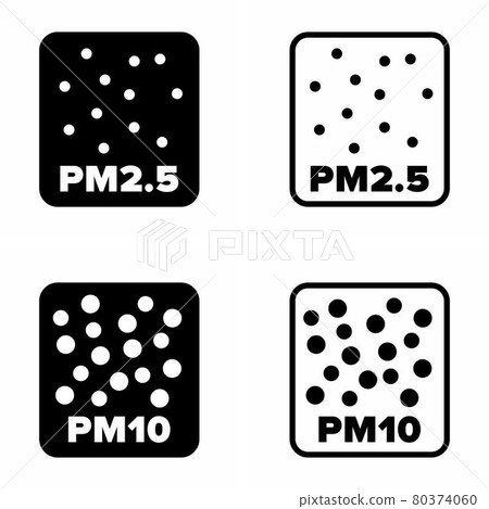 PM2.5 and PM10 vector information sign PM2.5 and PM10 vector information sign 80374060