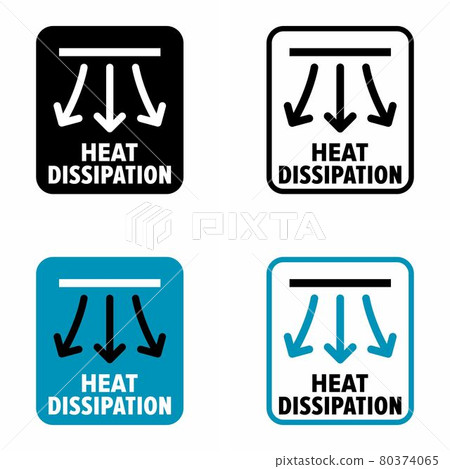 Heat Dissipation vector information sign Heat Dissipation vector information sign 80374065