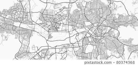 Urban city map of Ankara. Vector poster. Grayscale street map. Urban city map of Ankara. Vector poster. Grayscale street map. 80374368
