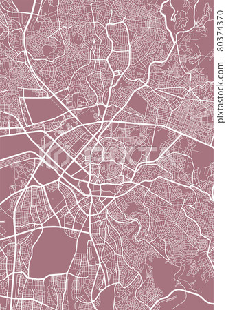 Vector map of Ankara, Turkey, State of Turkey. Street map art poster illustration. 80374370