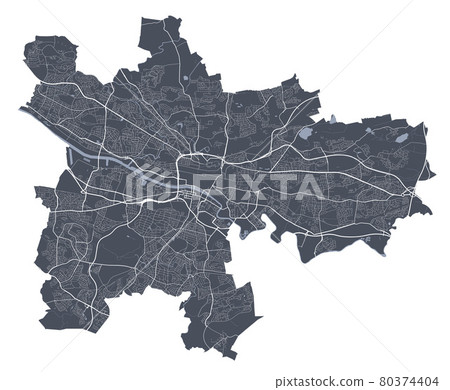 Glasgow City Area Map Glasgow Map. Detailed Map Of Glasgow City... - Stock Illustration  [80374404] - Pixta