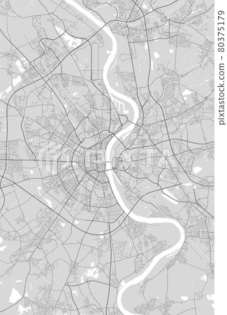Urban city map of Cologne. Vector poster. Black grayscale street map. 80375179