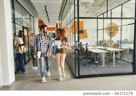 Walking to work with a best friend is priceless Walking to work with a best friend is priceless 80375279