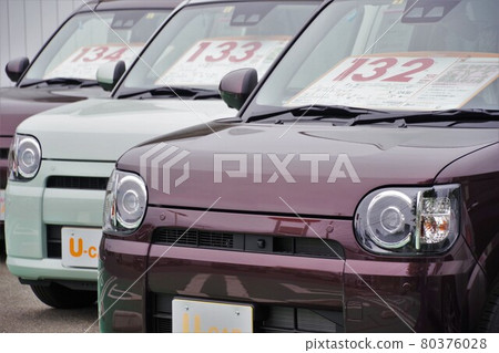 二手車圖片 在汽車經銷商處排隊的汽車 二手車圖片 在汽車經銷商處排隊的汽車 80376028