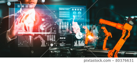 Advanced robot arm system for digital industry and factory robotic technology Advanced robot arm system for digital industry and factory robotic technology 80376631