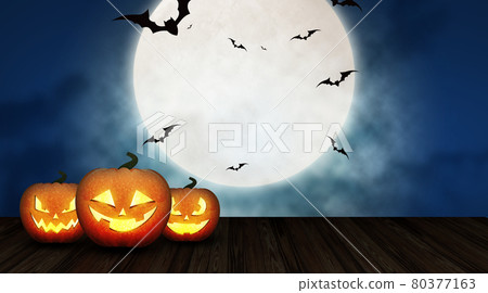 Haunted pumpkin Halloween image material Haunted pumpkin Halloween image material 80377163