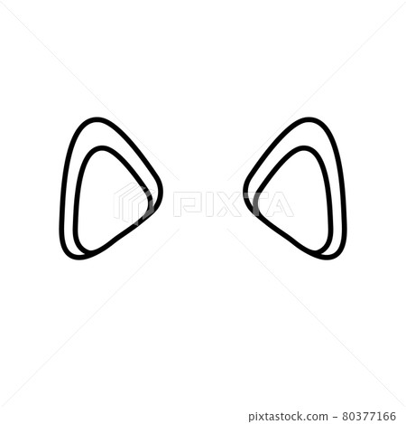Vector flat outline cat ears Vector flat outline cat ears 80377166