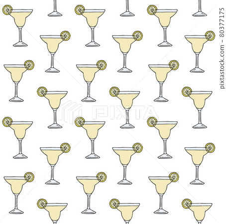 Vector seamless pattern of margarita cocktail 80377175