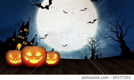 Haunted pumpkin Halloween image material 80377202