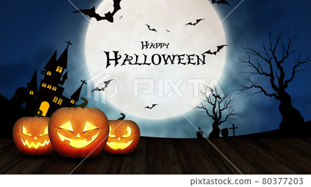 Haunted pumpkin Halloween image material 80377203