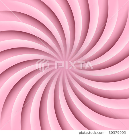 Soft pink and white rotating hypnosis spiral. Twirl abstract background. Optical illusion. Hypnotic psychedelic vector illustration. Concentric rays of light. 80379903