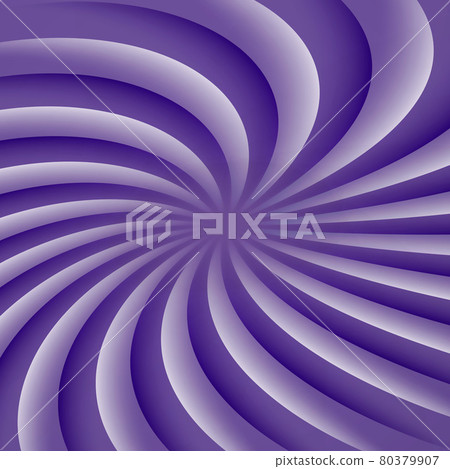 Ultra violet and white rotating hypnosis spiral. Optical illusion. Hypnotic psychedelic vector illustration. Twirl abstract background. Easy to edit design template. 80379907